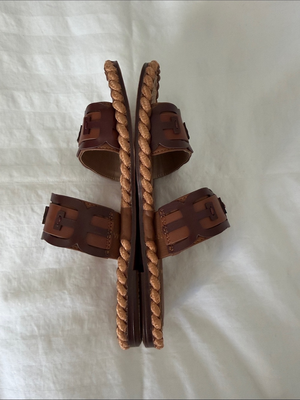 Braided Leather Slide Sandals in Brown - Picture 4 of 6